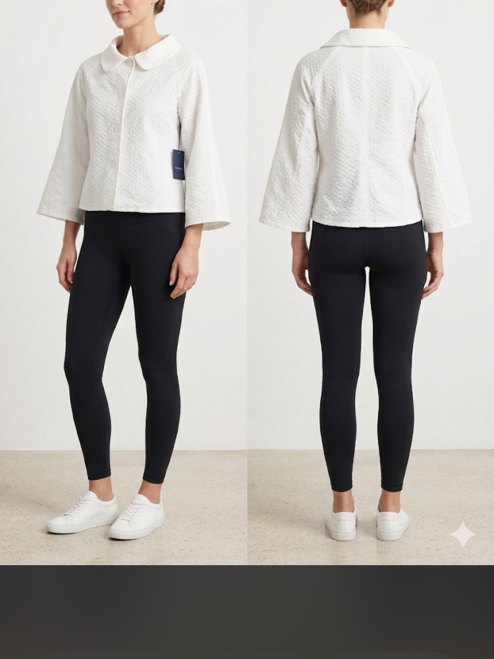 Liz Claiborne White Textured Crop Jacket